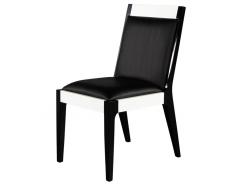 Set of 6 Custom Modern Black and White Leather Dining Chairs - 2536507