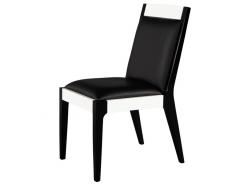 Set of 6 Custom Modern Black and White Leather Dining Chairs - 2536508
