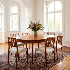 Set of 6 Danish Mid Century Modern Teak Model 83 Niels Moller Dining Chairs - 4483773