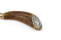 Set of 6 English Rustic Horn Handled Stainless Steel Steak Knives - 4675651