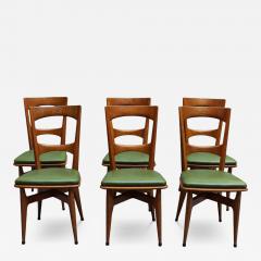 Set of 6 Fine French 1950s 1960s Dining Chairs - 4512231