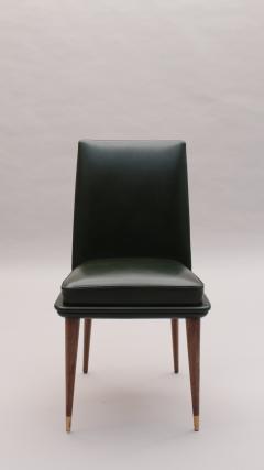 Set of 6 Fine French 1950s Leather upholstered Dining Chairs - 3924662