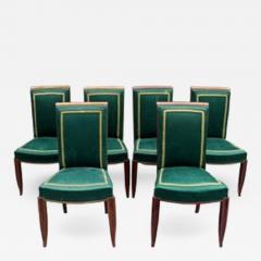 Set of 6 Fine French Art Deco Oak Dining Chairs - 1184778