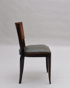 Set of 6 Fine French Art Deco Palissander and Stained Beech Dining Chairs - 4657296