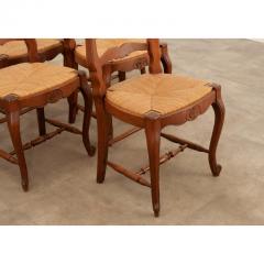 Set of 6 French Oak Rush Seat Dining Chairs - 3135667