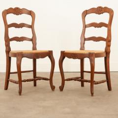 Set of 6 French Oak Rush Seat Dining Chairs - 3135706