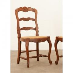 Set of 6 French Oak Rush Seat Dining Chairs - 3135717