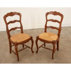 Set of 6 French Oak Rush Seat Dining Chairs - 3135719