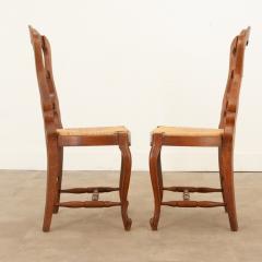 Set of 6 French Oak Rush Seat Dining Chairs - 3135728