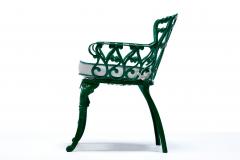 Set of 6 Hollywood Regency Neo Baroque Patio Dining Chairs in Jade Green c 1960 - 4464791