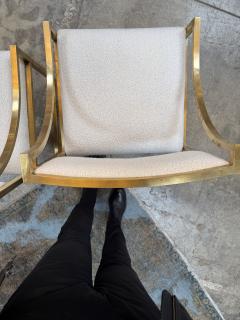Set of 6 Hollywood Regency Style Chairs in brass Italy 1970 - 4264231