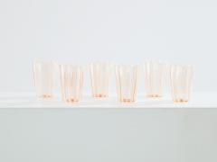 Set of 6 Italian Murano rose glass tumblers 1980s - 3916561