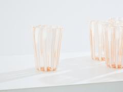 Set of 6 Italian Murano rose glass tumblers 1980s - 3916569