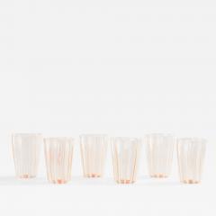 Set of 6 Italian Murano rose glass tumblers 1980s - 3922799