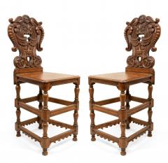 Set of 6 Italian Renaissance Oak Cupid Sgabelli - 2798409