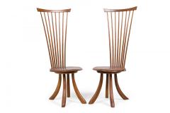 Set of 6 Jeffrey Greene Mid Century American Modern Walnut High Back Dining Side - 4631135