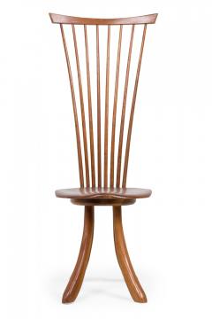 Set of 6 Jeffrey Greene Mid Century American Modern Walnut High Back Dining Side - 4631136