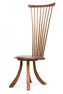 Set of 6 Jeffrey Greene Mid Century American Modern Walnut High Back Dining Side - 4631137