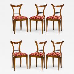 Set of 6 Josef Danhauser Biedermeier Viennese Upholstered Dining Chairs - 4279115