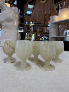 Set of 6 Marble Goblets Chalice Glasses - 4577963