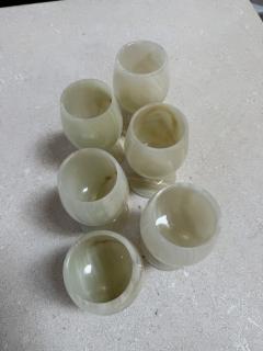 Set of 6 Marble Goblets Chalice Glasses - 4577964