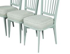 Set of 6 Mid Century Modern Dining Chairs in Sage Green Lacquer - 4478655