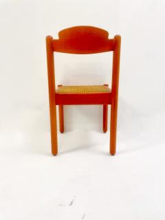 Set of 6 Mid Century Modern Orange Dining Chairs - 2577046