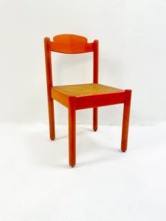 Set of 6 Mid Century Modern Orange Dining Chairs - 2577048