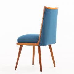 Set of 6 Mid Century Modern Wood and Upholstered Dining Chairs C 1960  - 4527924