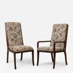 Set of 6 Mid Century Neo Classic Style Mahogany and Brass Dining Chairs - 4222022