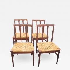 Set of 6 Midcentury Danish Rosewood and Woven Dining Chairs - 2759513