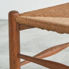 Set of 6 Midcentury Oak and Rush Chairs 1950s - 4608719
