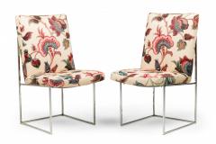 Set of 6 Milo Baughman for Thayer Coggin Mid Century Floral Fabric Captain Din - 4631430