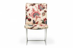 Set of 6 Milo Baughman for Thayer Coggin Mid Century Floral Fabric Captain Din - 4631431