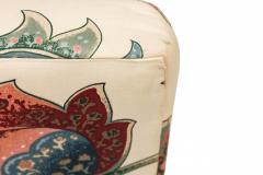 Set of 6 Milo Baughman for Thayer Coggin Mid Century Floral Fabric Captain Din - 4631436