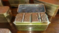 Set of 6 Mindanao Brass Silver Betel Boxes Philippines - 2531771