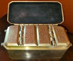 Set of 6 Mindanao Brass Silver Betel Boxes Philippines - 4128218