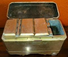 Set of 6 Mindanao Brass Silver Betel Boxes Philippines - 4128219