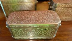 Set of 6 Mindanao Brass Silver Betel Boxes Philippines - 4128246