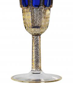 Set of 6 Moser Bohemian Handmade Gilt Glass Champagne Flutes Glasses - 3654569