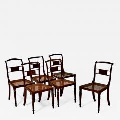 Set of 6 Regency Mahogany With Brass Inlay Side Chairs - 2542346