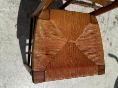 Set of 6 Rush Seat Walnut Ladderback Dining Chairs - 4365212