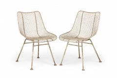Set of 6 Russell Woodard Sculptura White Metal Dining Chairs 2 with Arms - 4172647