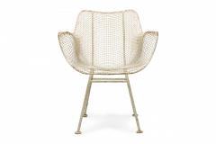Set of 6 Russell Woodard Sculptura White Metal Dining Chairs 2 with Arms - 4172648