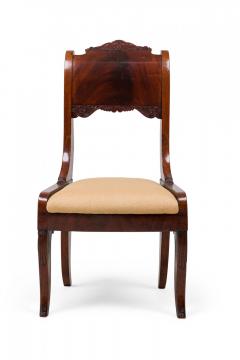 Set of 6 Russian Neo Classic Mahogany Upholstered Dining Chairs - 4169873