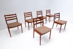 Set of 6 Scandinavian Mid Century Wooden Dining Chairs - 2686363