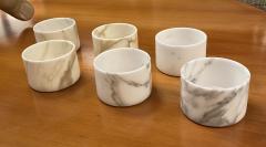 Set of 6 Short Carrara Marble Glasses Italy - 1591333