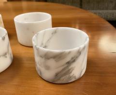 Set of 6 Short Carrara Marble Glasses Italy - 1591335