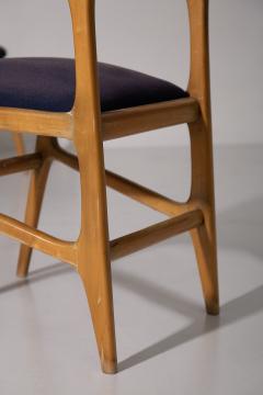 Set of 6 Vintage Iitalian chairs in blue fabric - 3850081