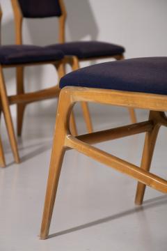 Set of 6 Vintage Iitalian chairs in blue fabric - 3850083